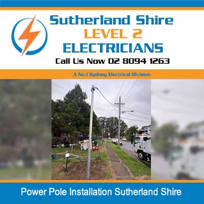 New power poles installed along residential street in Sutherland Shire