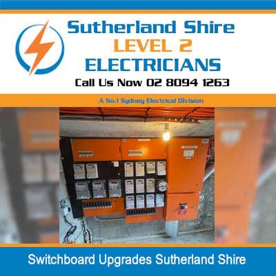 Electrical switchboard upgrades showing circuit breakers and wiring in Sutherland Shire